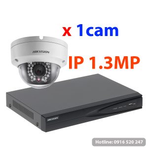 Lắp đặt trọn gói 01 camera quan sát Hikvision IP 1.3MP