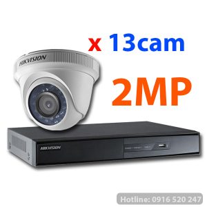 Lắp đặt trọn gói 13 camera quan sát Hikvision HD-TVI 2MP