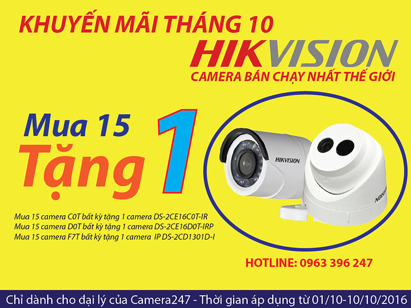Khuyến mại camera Hikvision tháng 10 - 2016