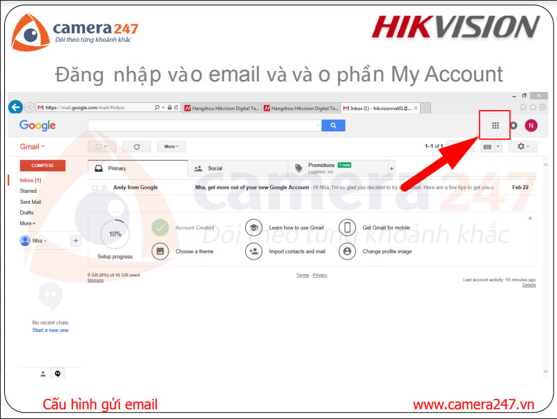 Hướng dẫn cấu hình Email cho camera IP/đầu ghi Hikvision