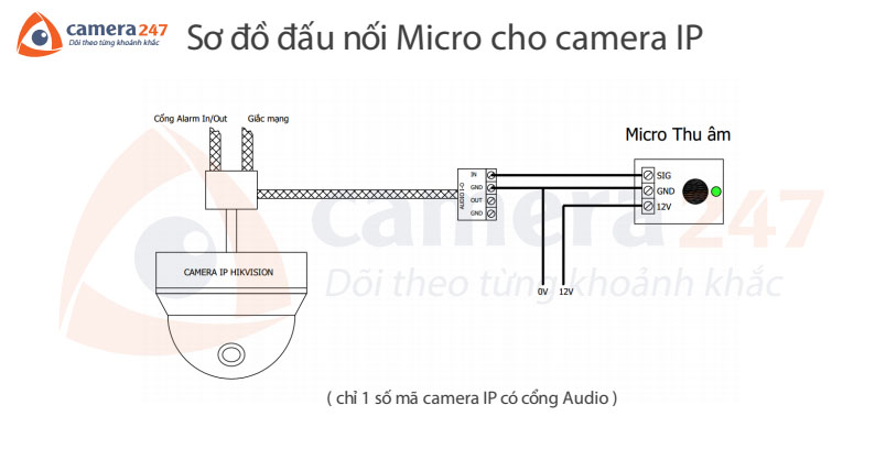 Hướng dẫn kết nối Mic thu âm cho camera IP/đầu ghi Hikvision