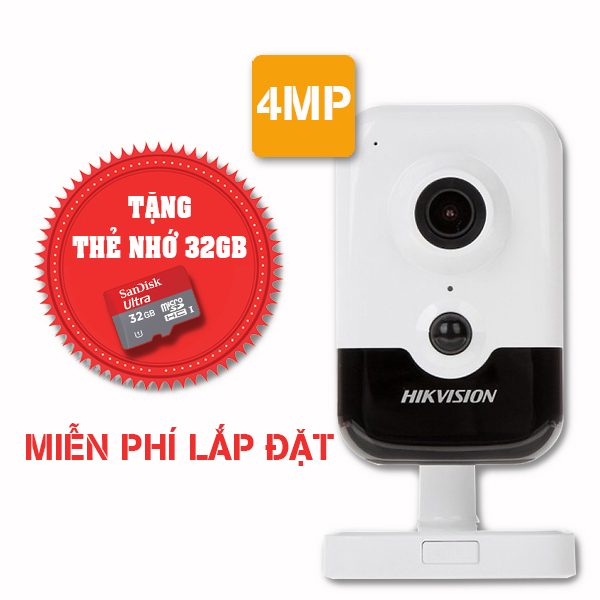 Lắp đặt trọn gói camera wifi hikvision Full HD 4MP DS-2CD2443G0-IW