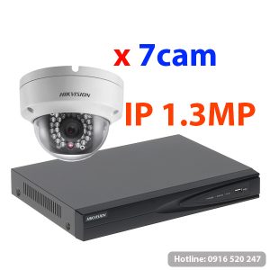 Lắp đặt trọn gói 07 camera quan sát Hikvision IP 1.3MP
