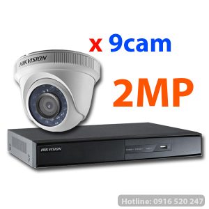 Lắp đặt trọn gói 09 camera quan sát Hikvision HD-TVI 2MP