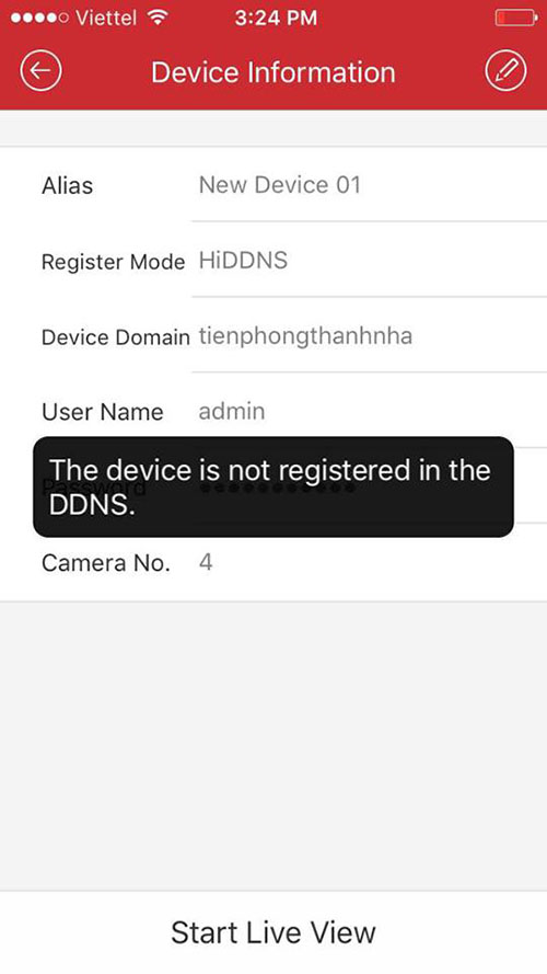 Cách khắc phục lỗi the device is not registered on DDNS ở iVMS4500