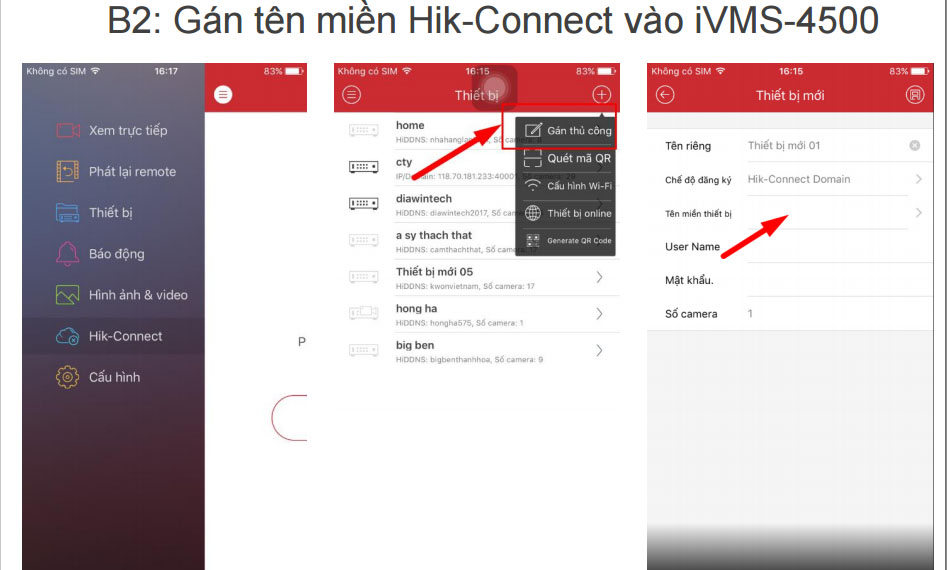 Hướng dẫn gán tên miền Hik-Connect vào phần mềm iVMS-4500